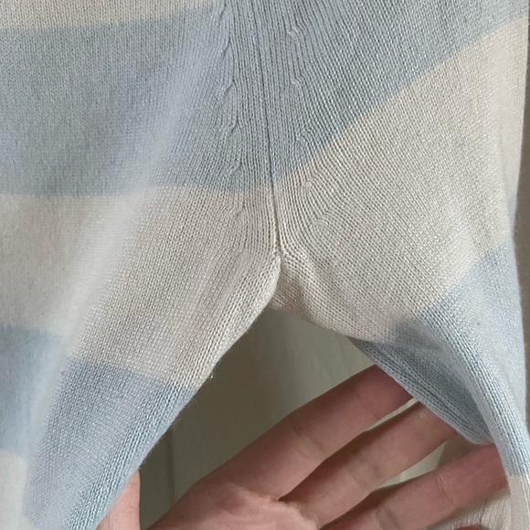 Club Monaco silk knit baby blue stripe sweater - Picture 9 of 15